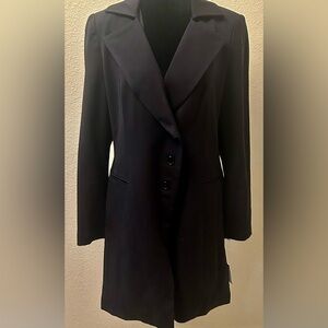 INSIGHT NEW YORK -double-breasted long Blazer Size:10 Color:Black